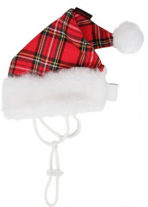 Santa Hat Check Red Sml