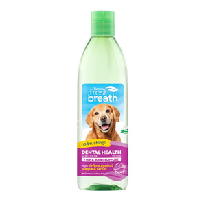 TropiClean Fresh Breath Dental Health Solution Plus Hip & Joint for Dogs